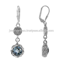 Sky Blue Topaz Gemstone 925 Sterling Silver Earring